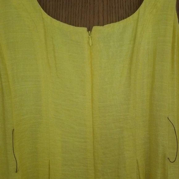 Nine West Yellow Fit and Flare Scoop Neck Dress - Picture 6 of 10